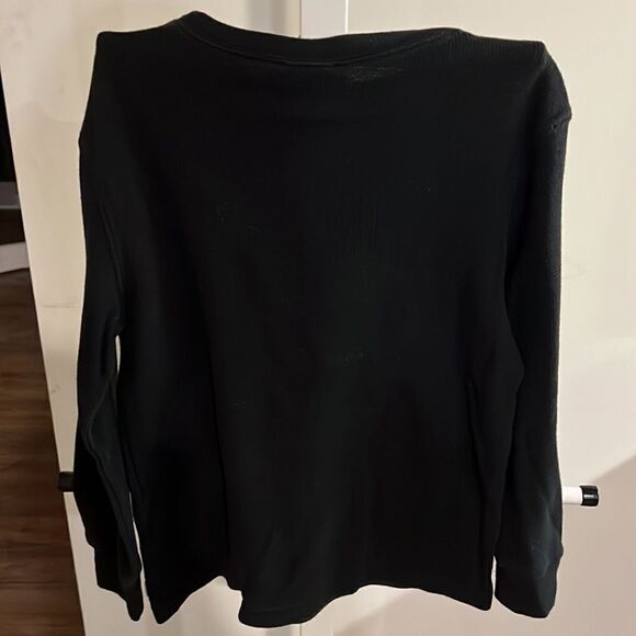 Crazy 8 black size medium (7/8) waffle weave long sleeved shirt. - Picture 3 of 4